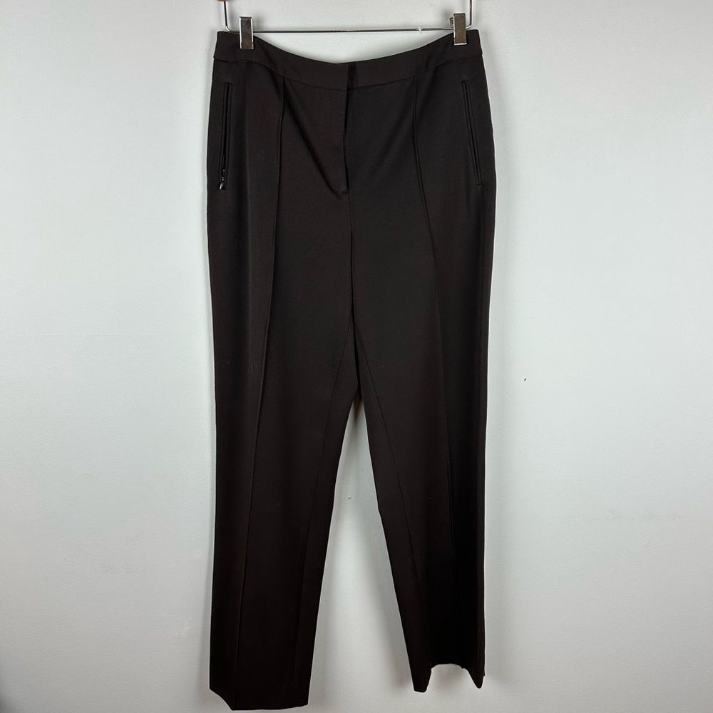 Saks Fifth Avenue Real Clothes chocolate brown pants straight leg sz 8